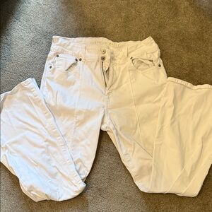 American Eagle Outfitters Women's Cream Straight Leg Jeans